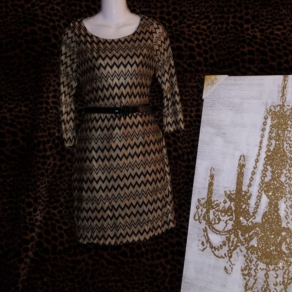 💚Gold and Black dress - Picture 1 of 8